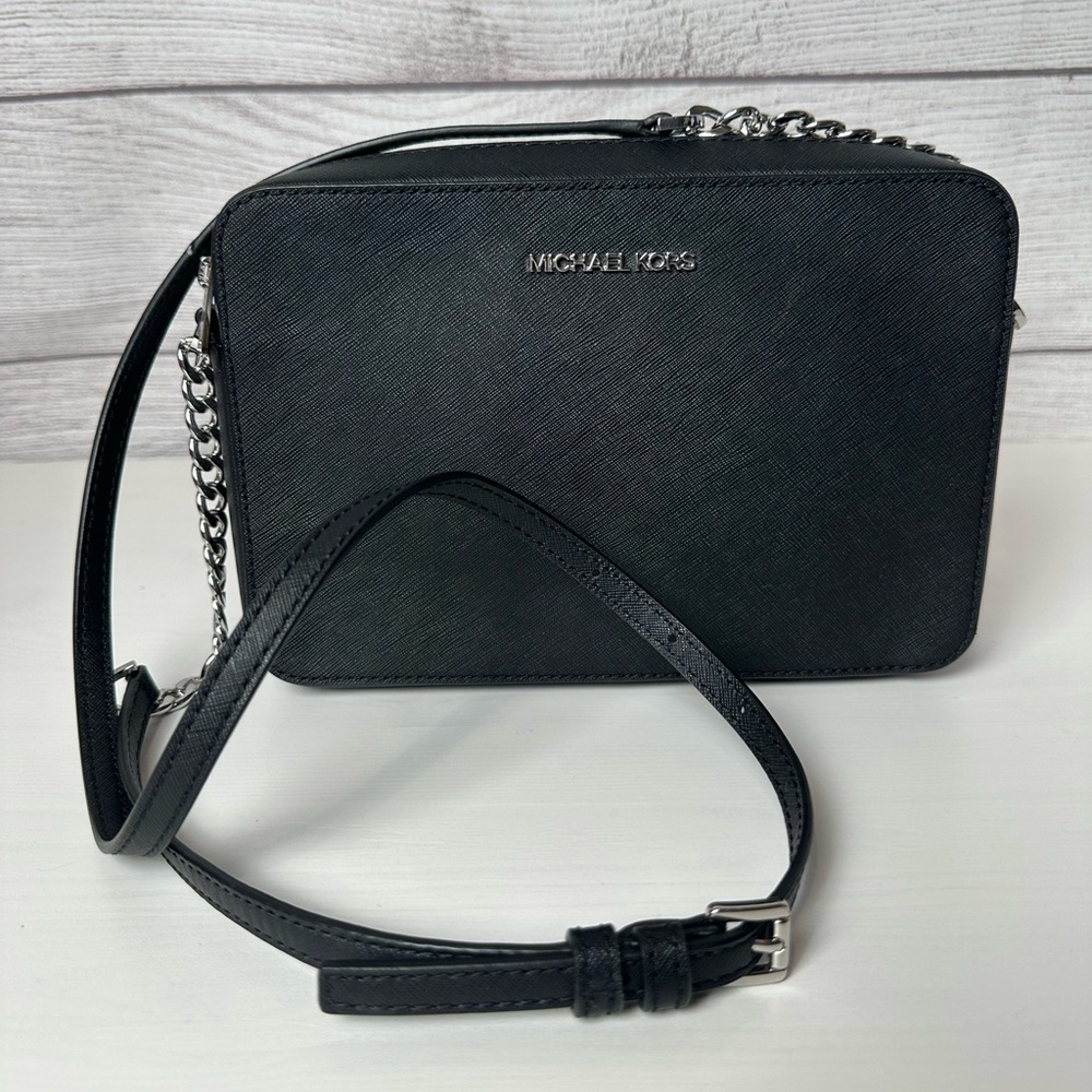 Michael Kors Crossbody  leather black purse Preloved